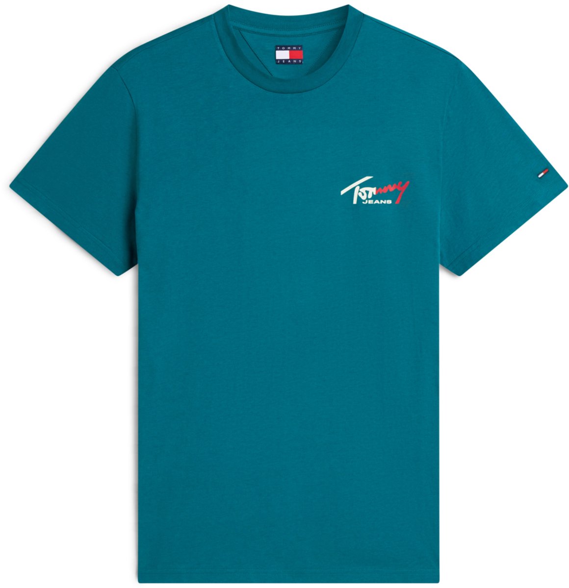 Tommy Jeans T-shirt Tjm Slim Sign Chest Ss Tee Ext Dm0dm22538 L8j Polar Mannen Groen