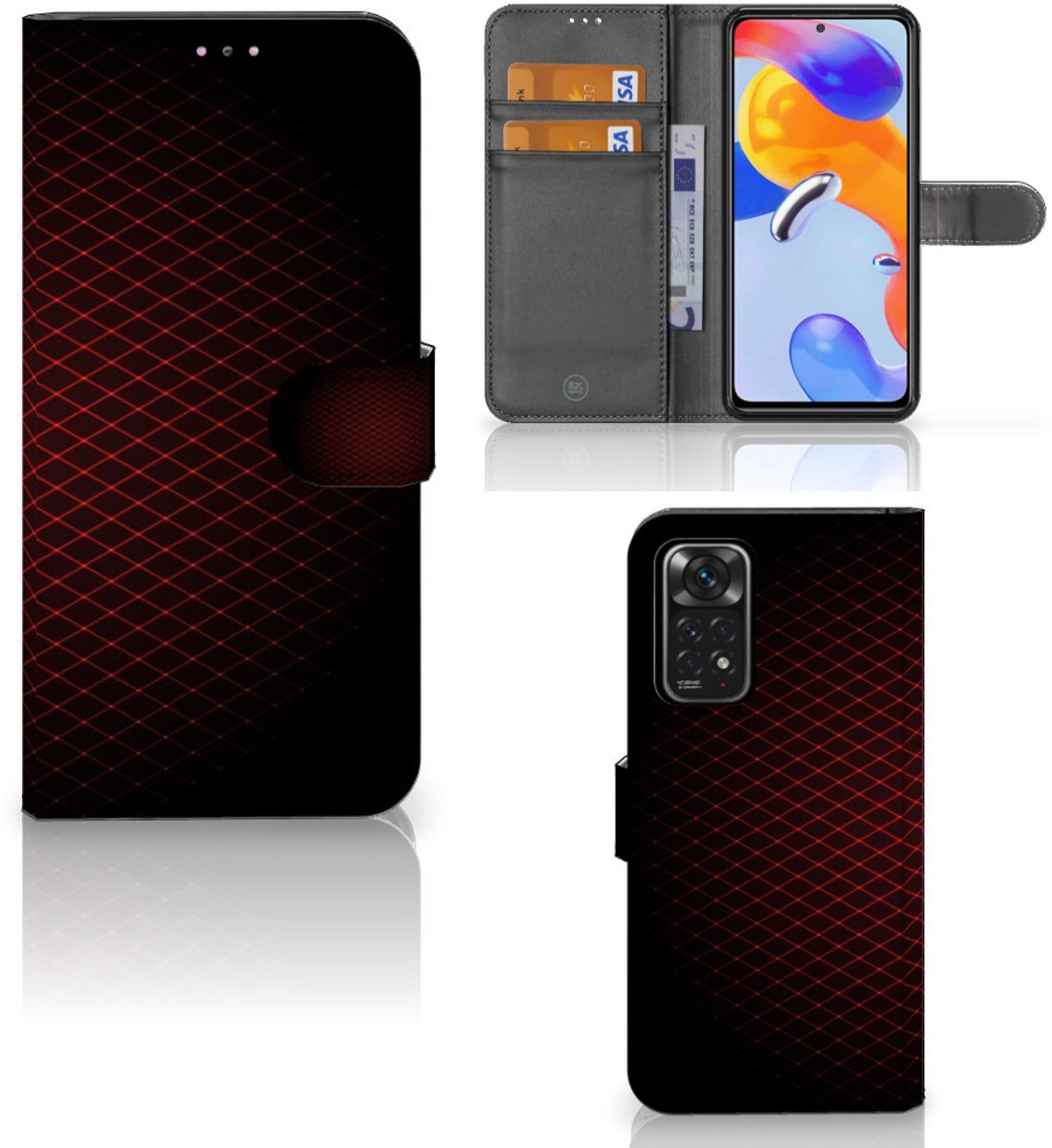 Xiaomi Redmi Note 11 Pro 5G/4G Telefoon Hoesje Geruit Rood