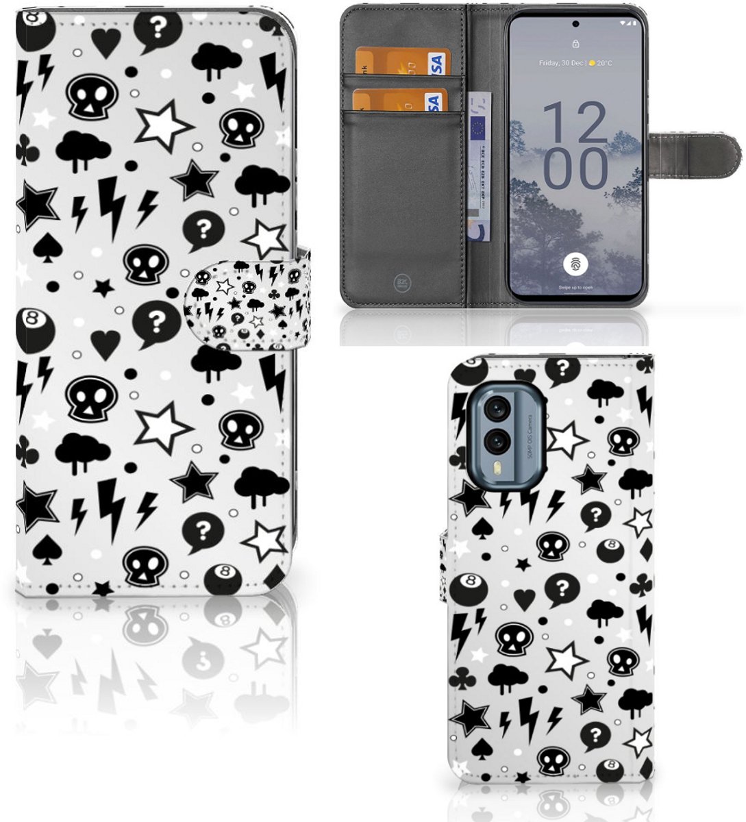 Telefoonhoesje met Naam Nokia X30 Silver Punk
