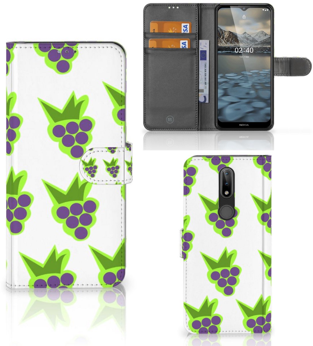 Boekhoesje voor Nokia 2.4 Book Cover Druiven
