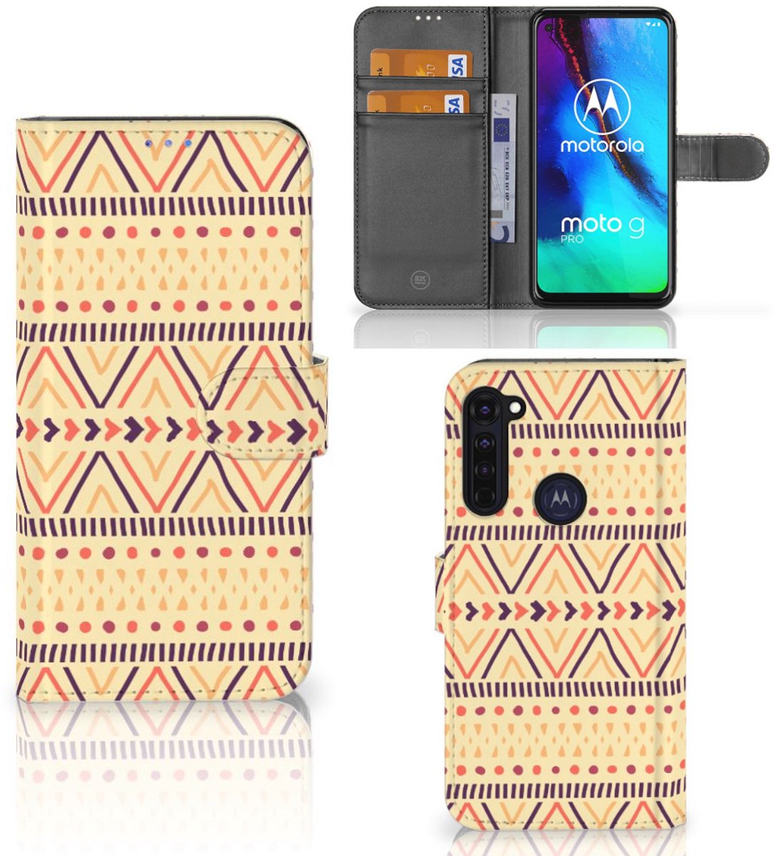 Book Case voor Motorola Moto G Pro Telefoon Hoesje Aztec Yellow