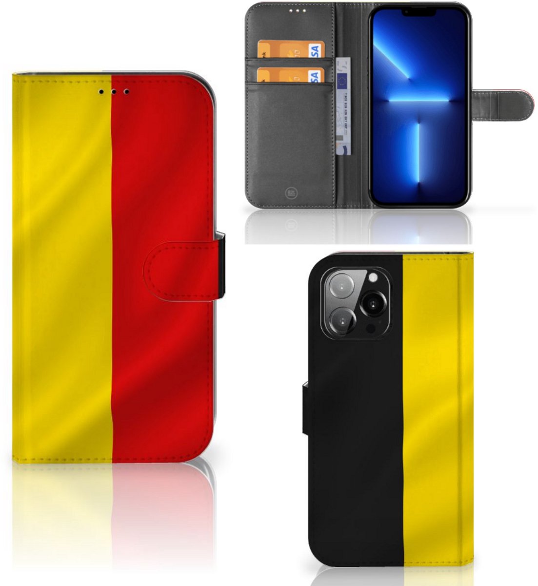 iPhone 13 Pro Max Bookstyle Case Belgische Vlag