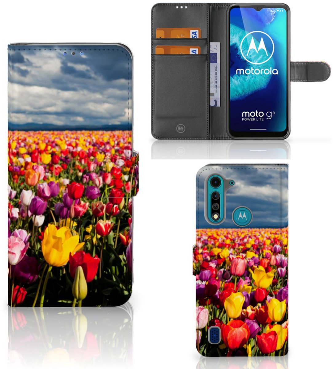 Motorola G8 Power Lite Hoesje Tulpen