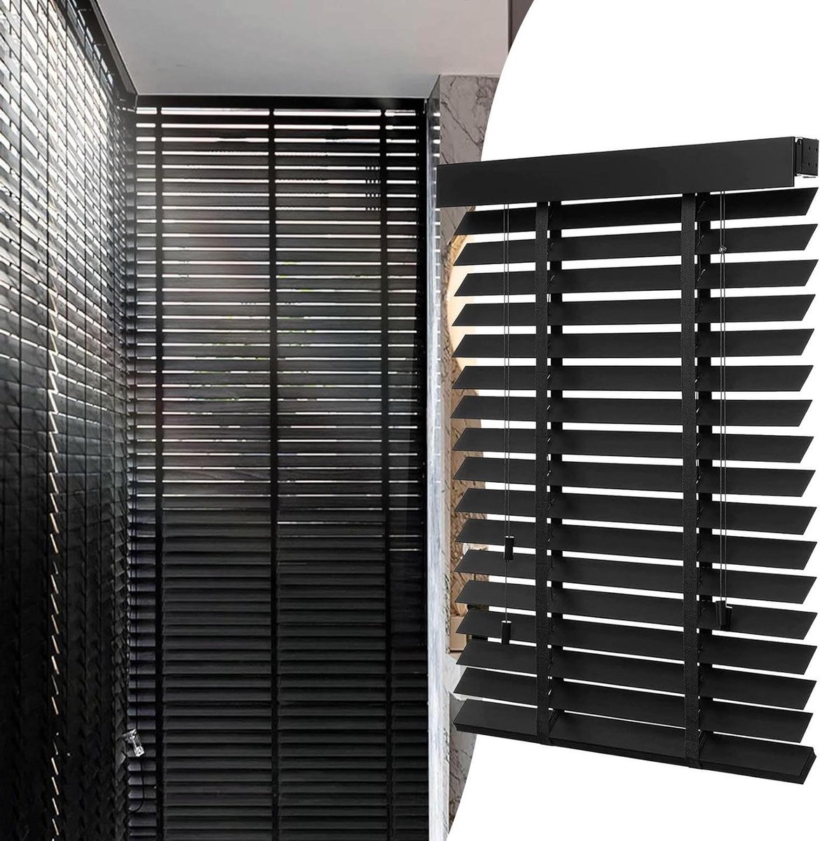 Houten Jaloezieën - Horizontale Blinds - Privacy en Zonwering - Natuurlijk Massief Hout -