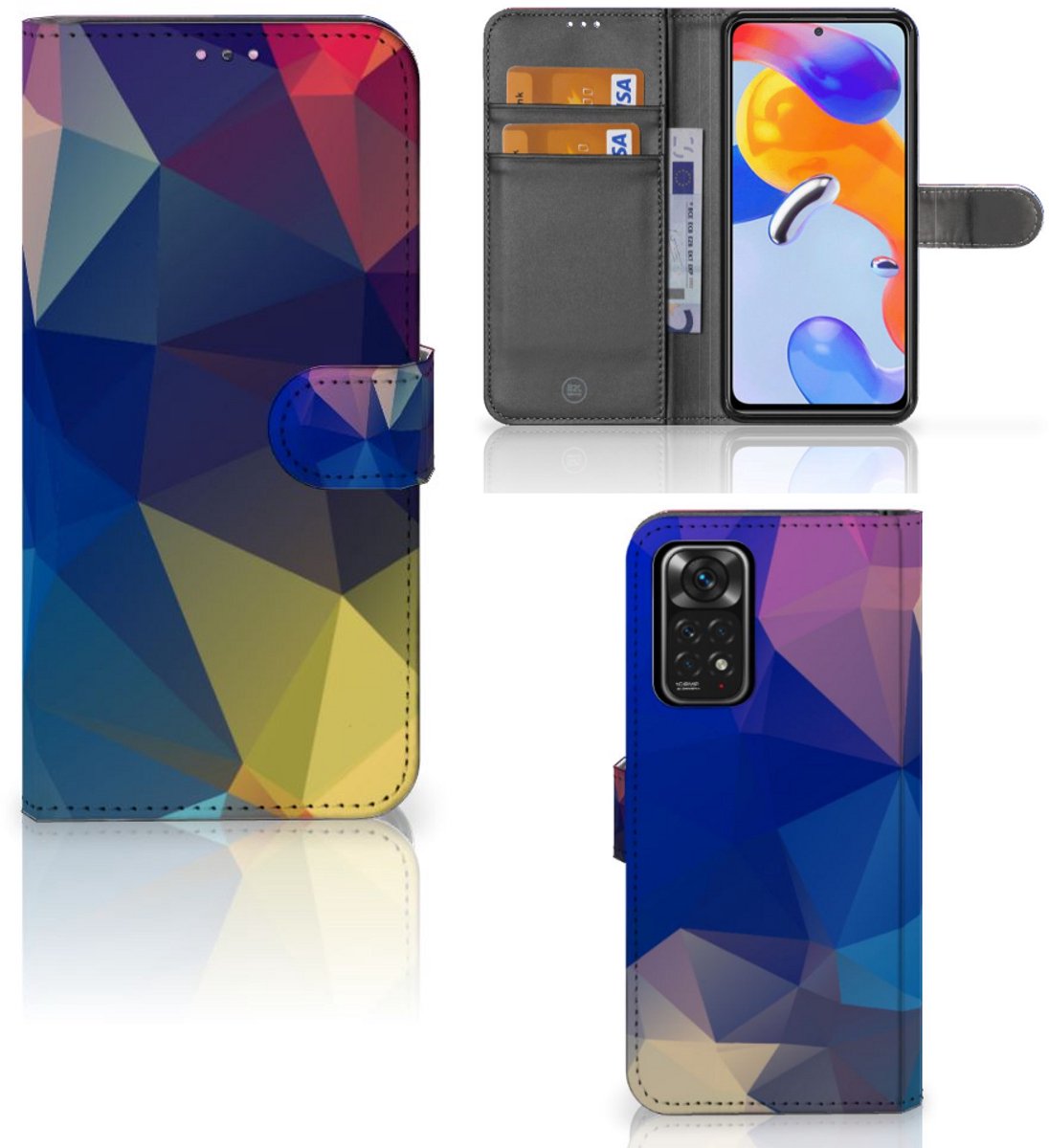 Xiaomi Redmi Note 11 Pro 5G/4G Book Case Polygon Dark
