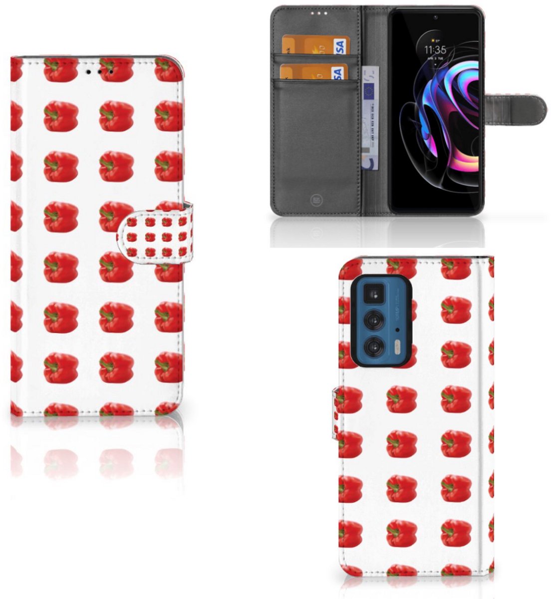Motorola Edge 20 Pro Book Cover Paprika Red