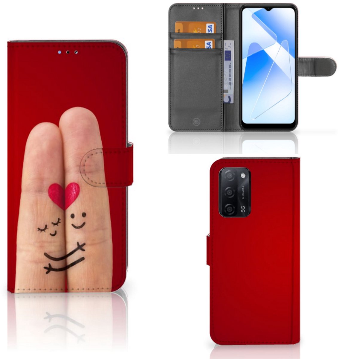 OPPO A16/A16s/A54s Wallet Case met Pasjes Liefde - Origineel Romantisch Cadeau