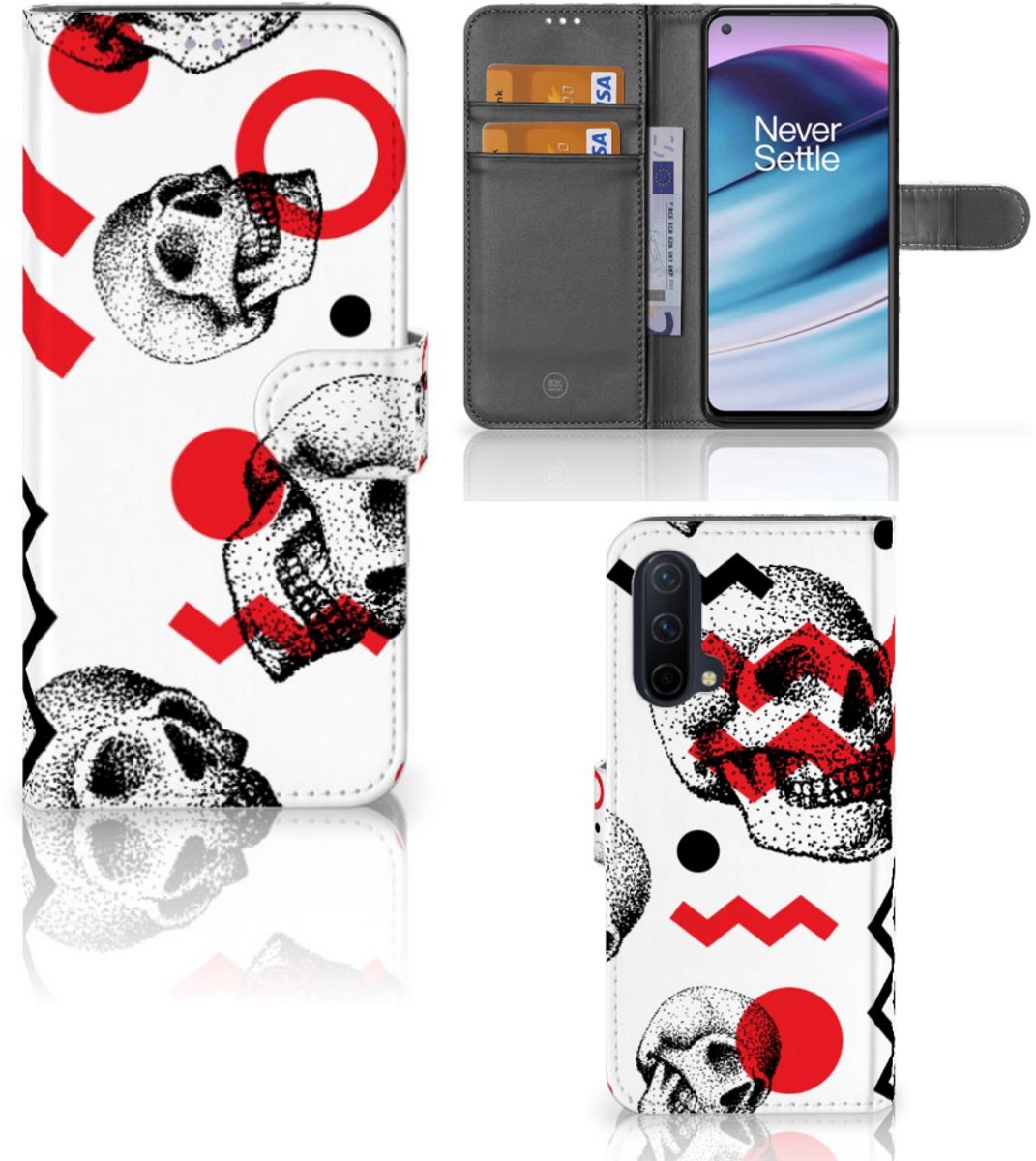 Telefoonhoesje met Naam OnePlus Nord CE 5G Skull Red