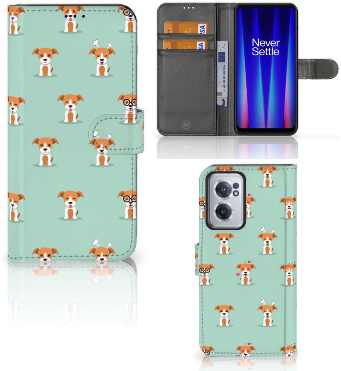 OnePlus Nord CE 2 Telefoonhoesje met Pasjes Pups