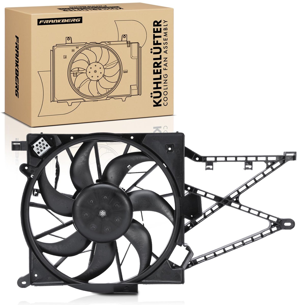 Frankberg 1x Motorradiator enkele ventilator