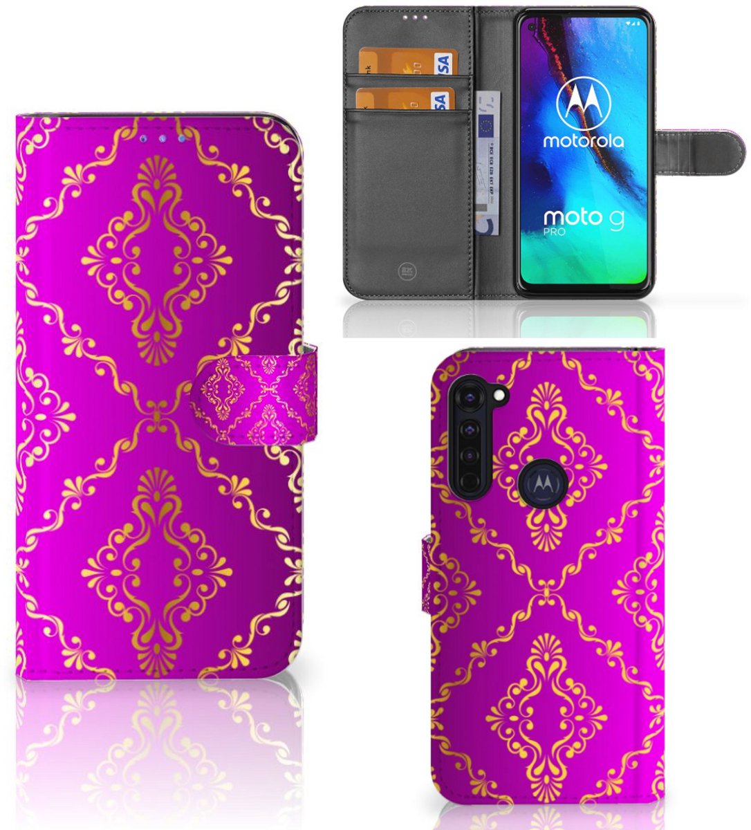 Wallet Case Motorola Moto G Pro Barok Roze