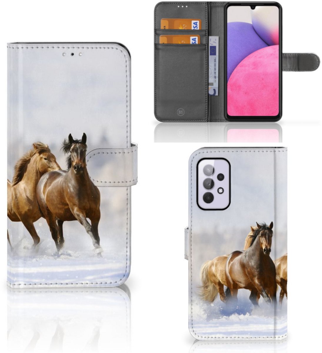 Samsung Galaxy A33 5G Telefoonhoesje met Pasjes Paarden