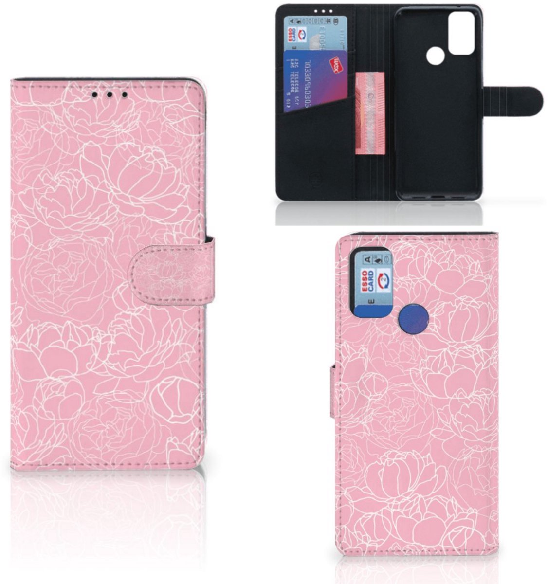 Alcatel 1S (2021) Hoesje White Flowers