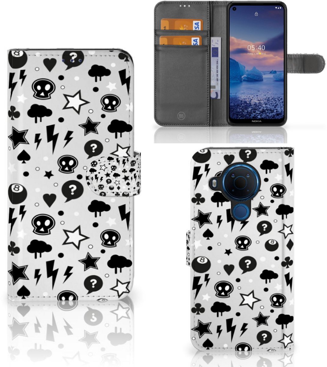 Telefoonhoesje met Naam Nokia 5.4 Silver Punk