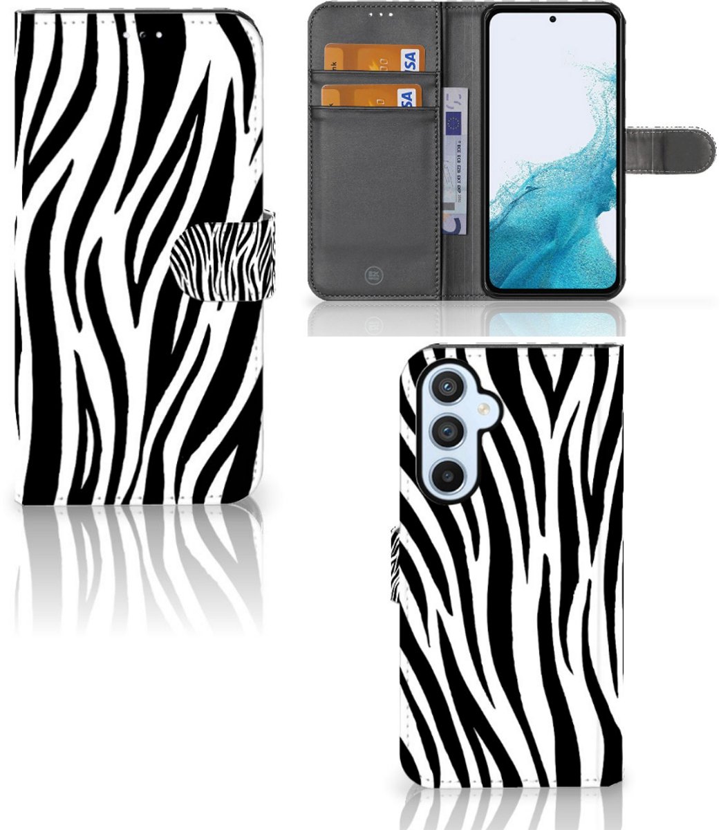 Samsung Galaxy A54 5G Telefoonhoesje met Pasjes Zebra
