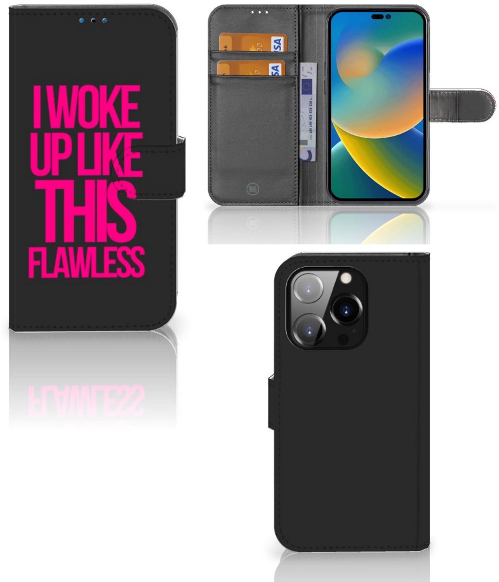 iPhone 14 Pro Hoesje met naam Woke Up - Origineel Cadeau Zelf Maken