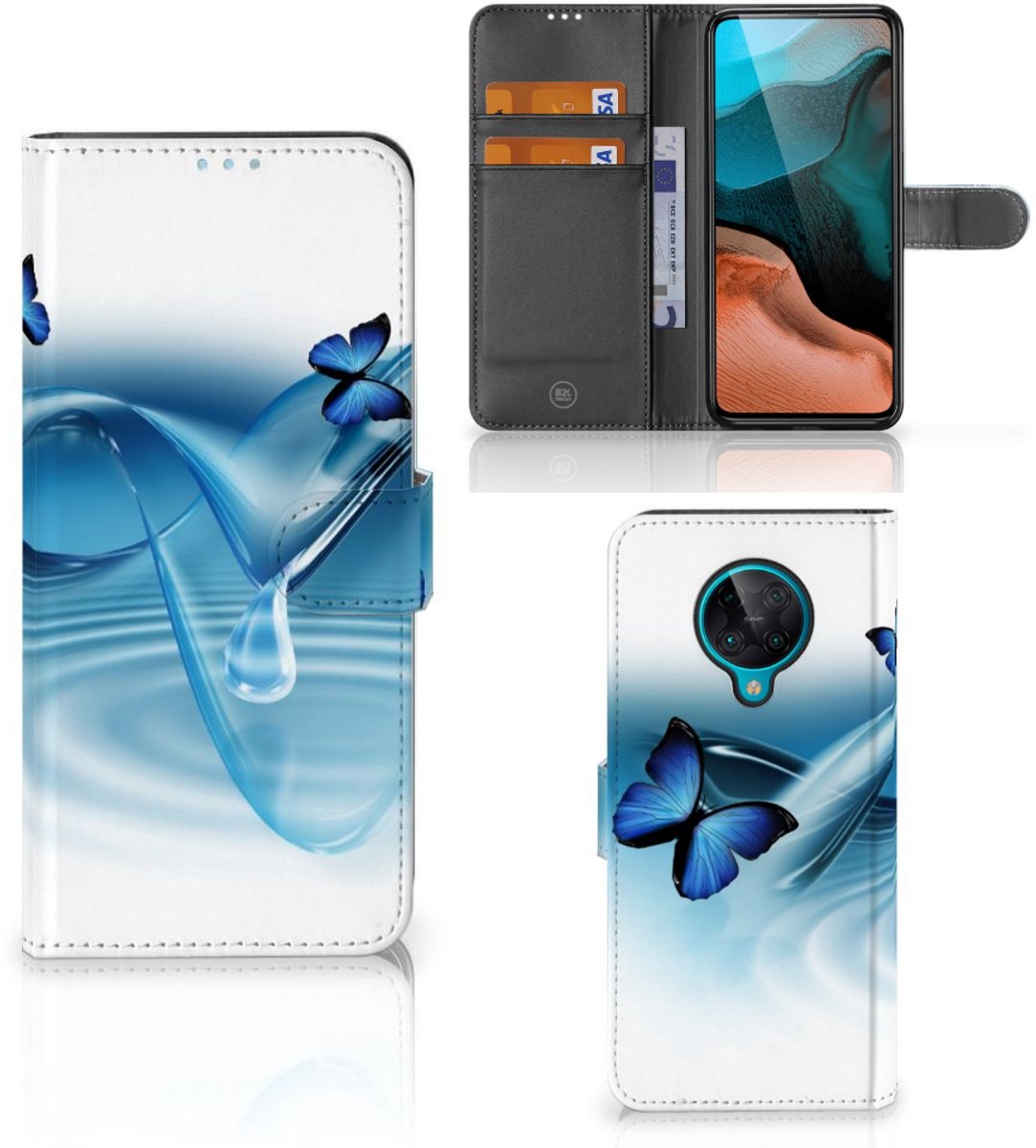 Xiaomi Poco F2 Pro Telefoonhoesje met Pasjes Vlinders