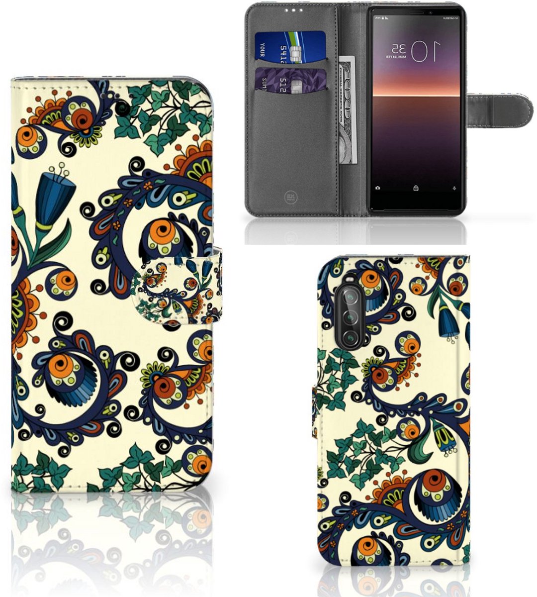 Wallet Case Sony Xperia 10 II Barok Flower