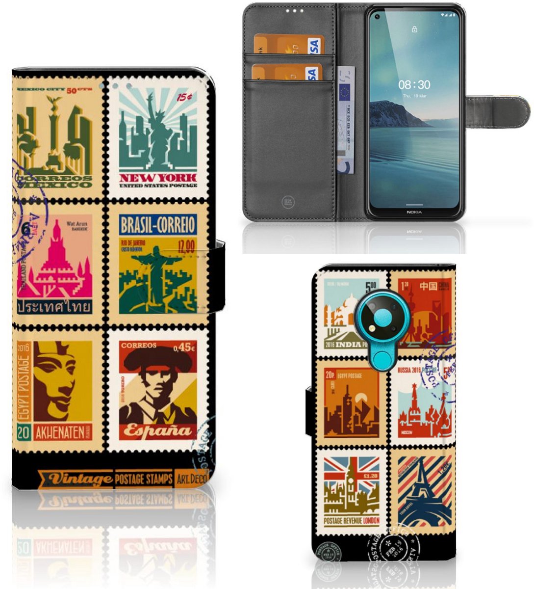 Nokia 3.4 Flip Cover Postzegels