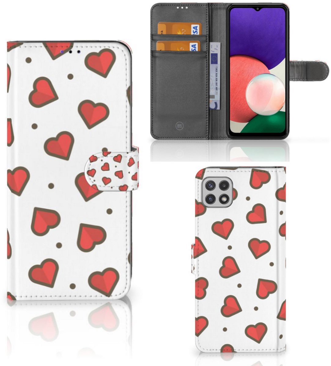Samsung Galaxy A22 5G Telefoon Hoesje Hearts