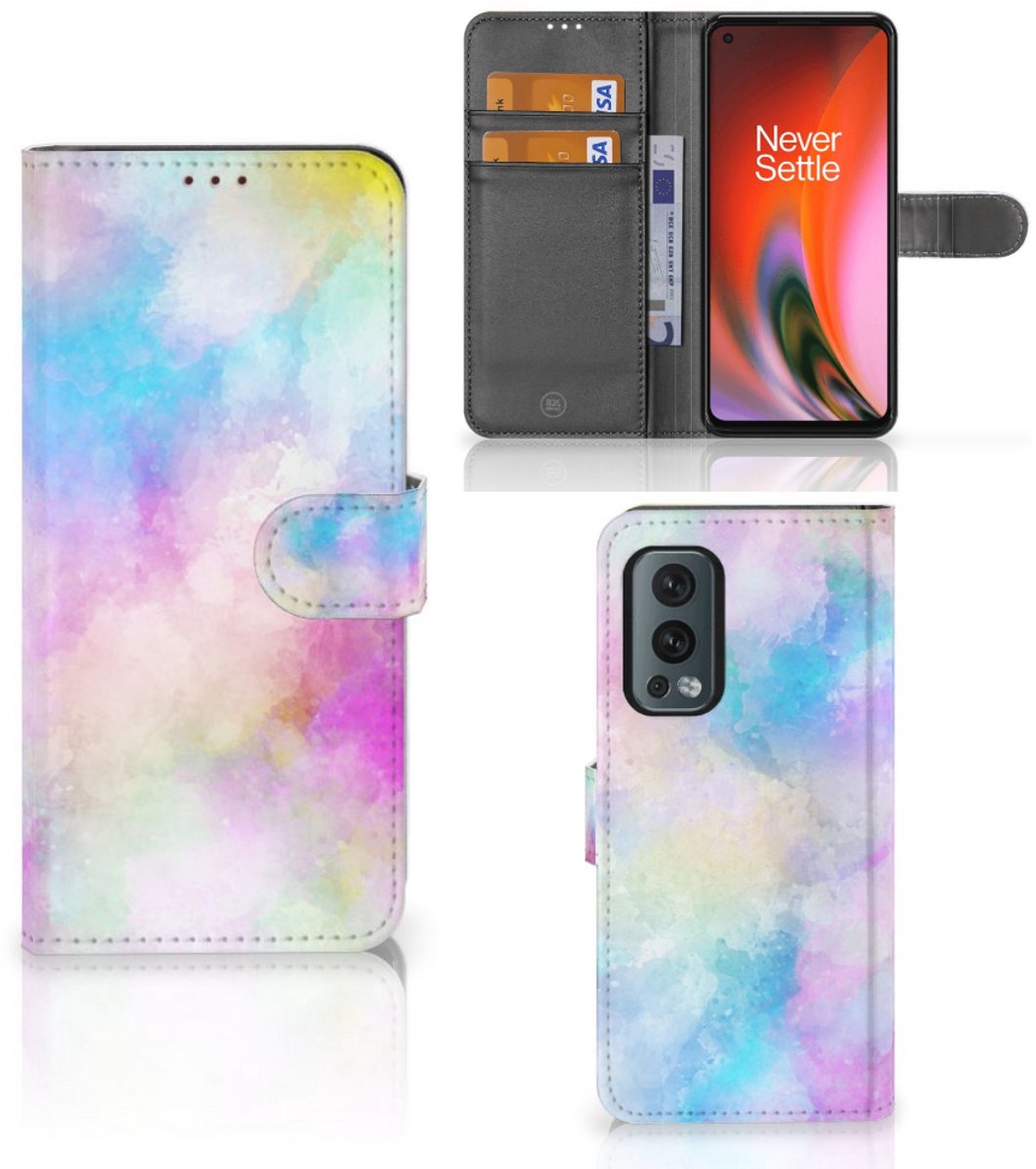 Book Case voor Hoesje OnePlus Nord 2 5G Watercolor Light