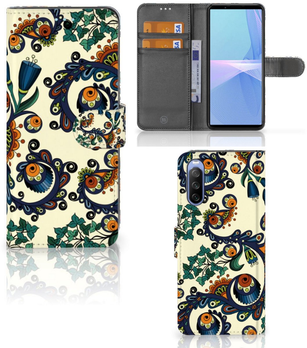 Book Case voor Wallet Case Sony Xperia 10 III Barok Flower