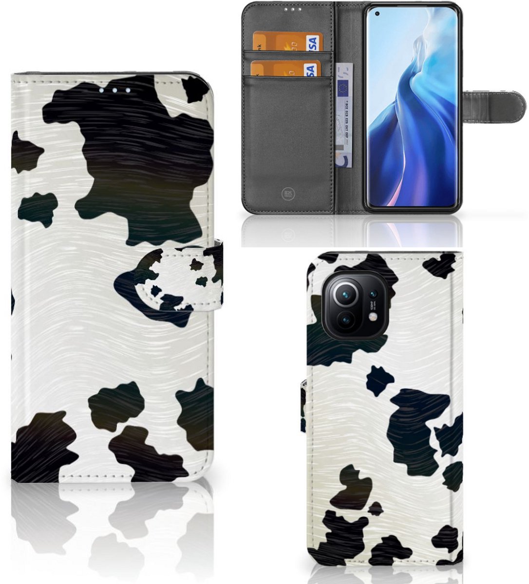 Xiaomi Mi 11 Telefoonhoesje met Pasjes Koeienvlekken