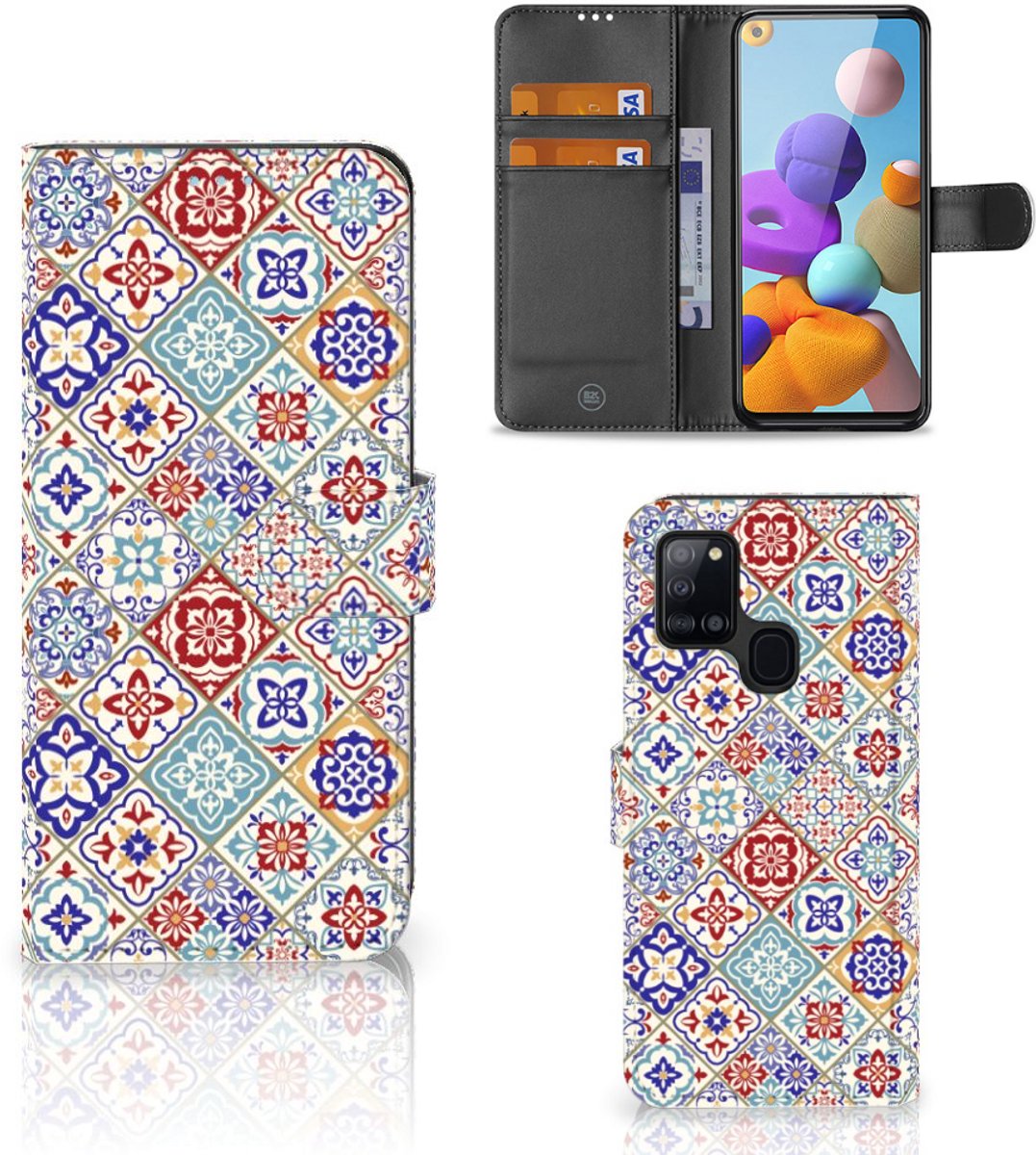 Samsung Galaxy A21s Bookcase Tiles Color