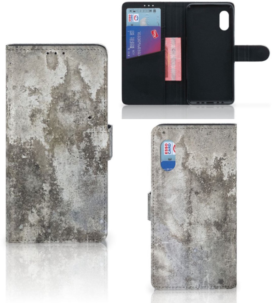 Samsung Xcover Pro Bookcase Beton Print