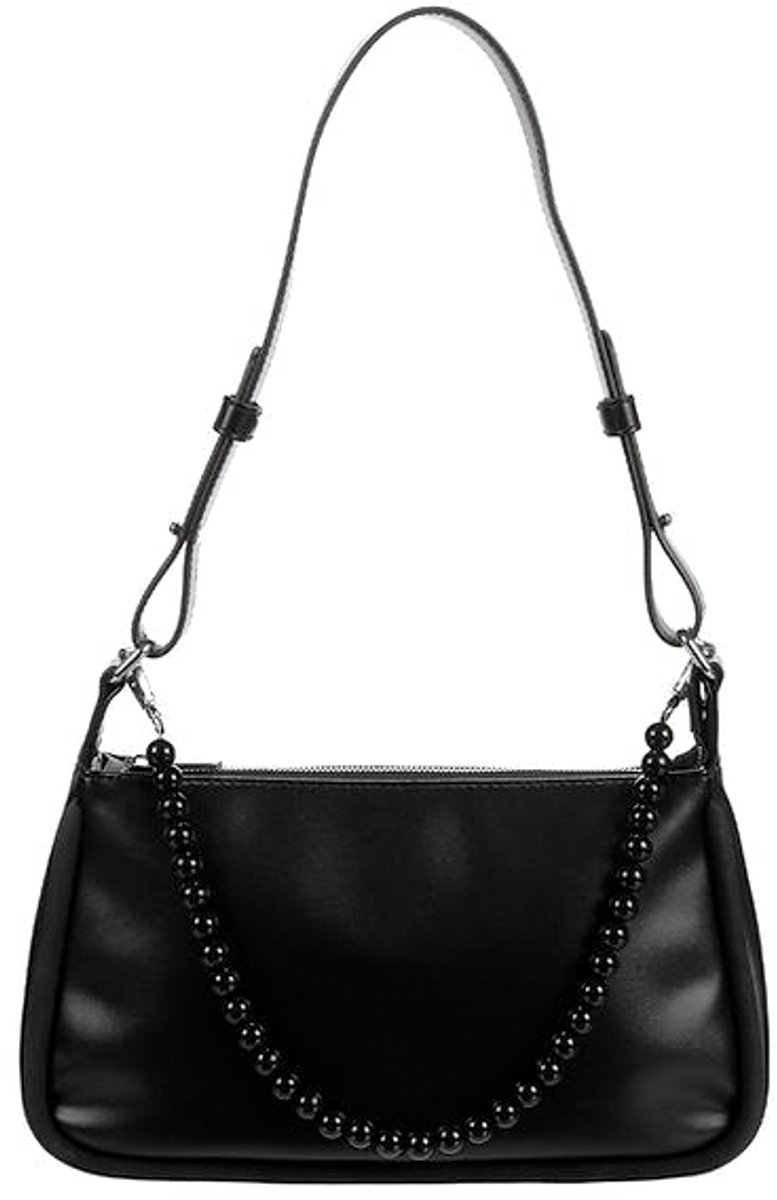 The Sticky Sis Club tube hand bag | club chic | black + black bead chain