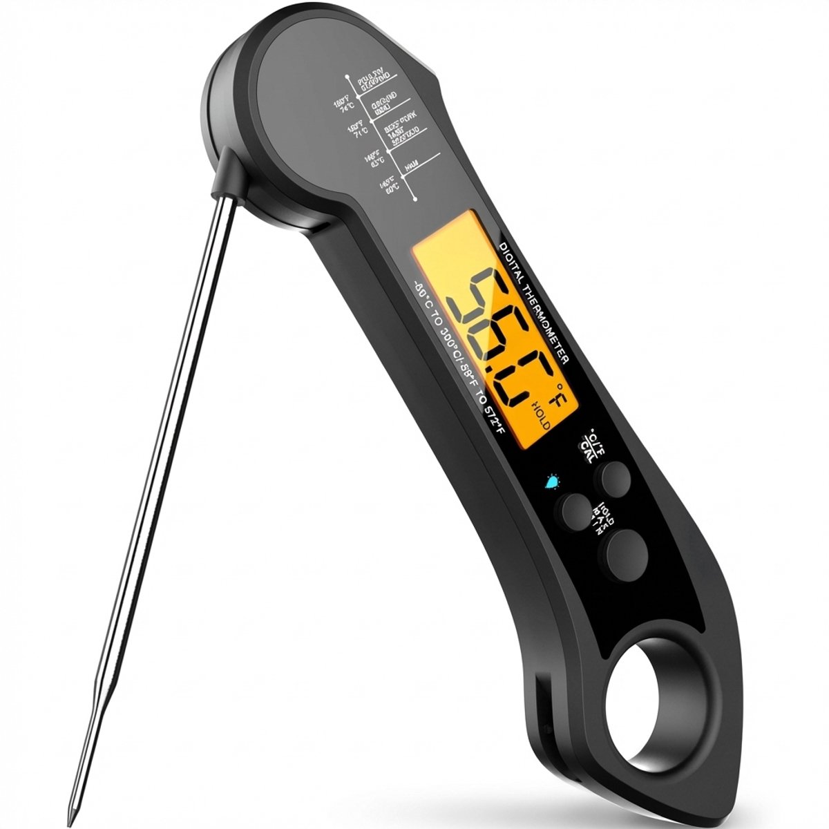 Vleesthermometer Digitaal - BBQ Thermometer - Oventhermometer IPX6 Waterbestendig - LCD Display met Achtergrondverlichting - Magneetfunctie