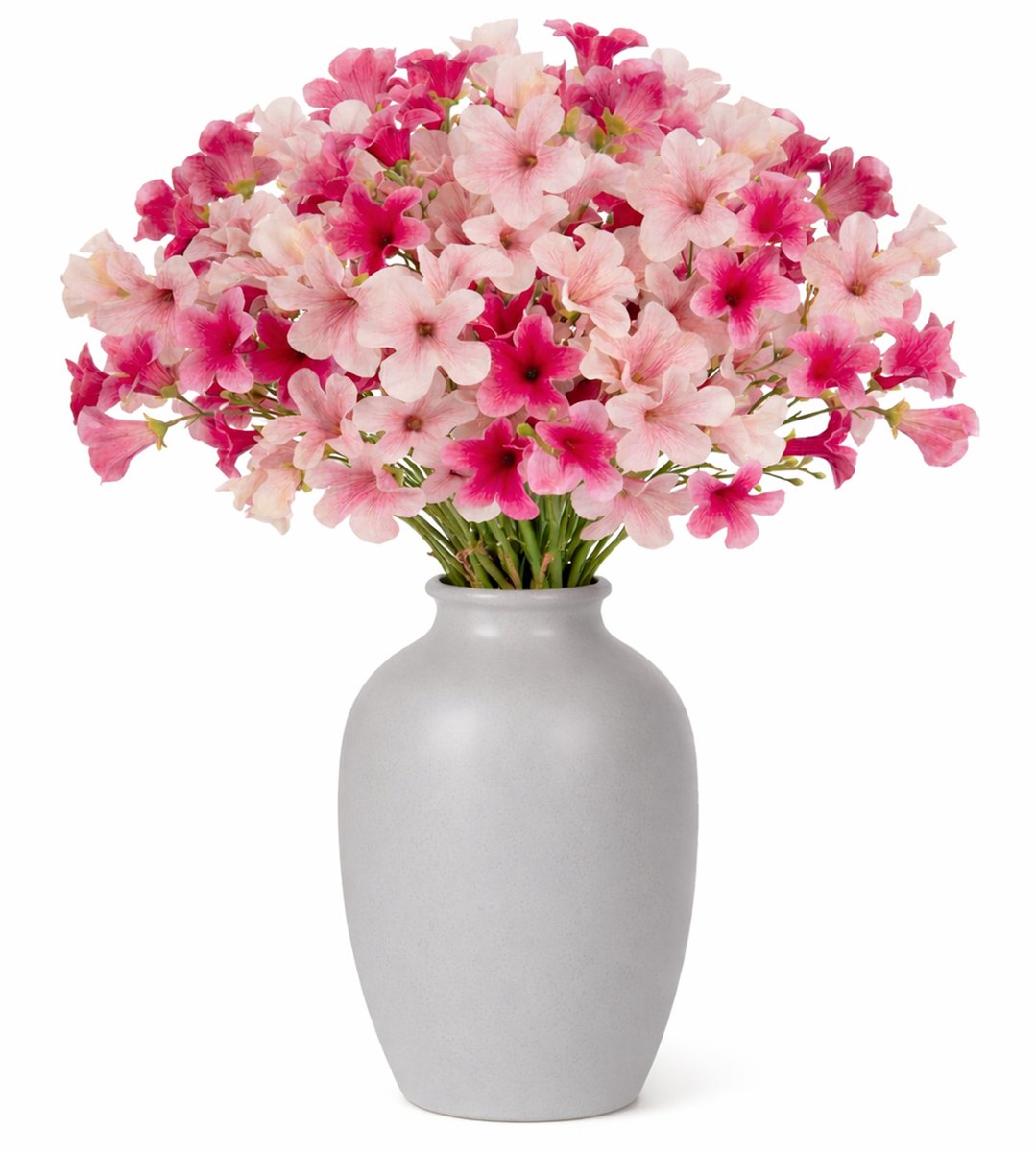 Mica Decorations Boeket Kunstbloemen Petunia takken - H89 cm - roze en lichtroze - 8x stelen - met kleine bloemetjes