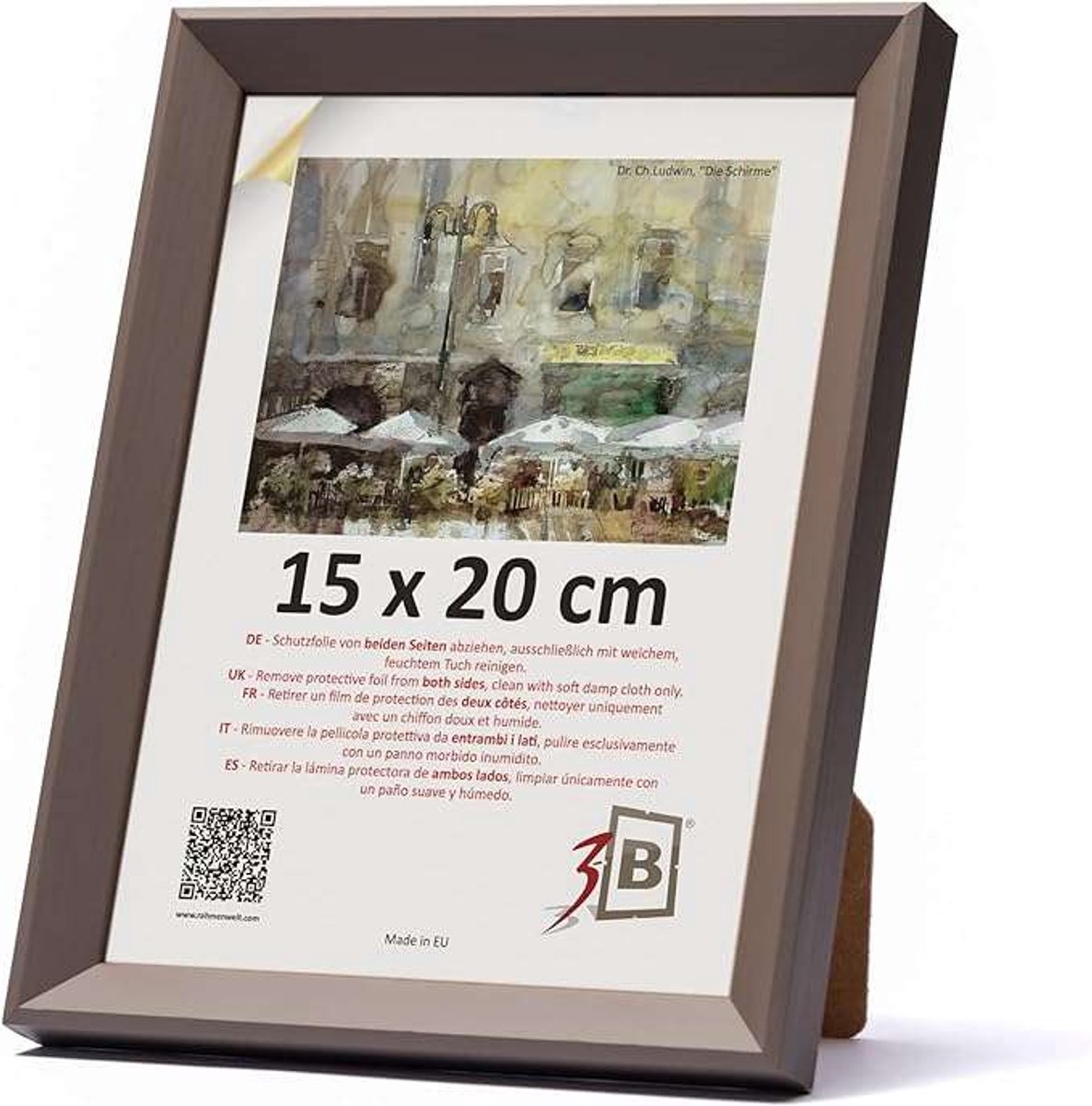 CE - Houten Fotolijst - 15x20 cm - Espresso - Acrylglas