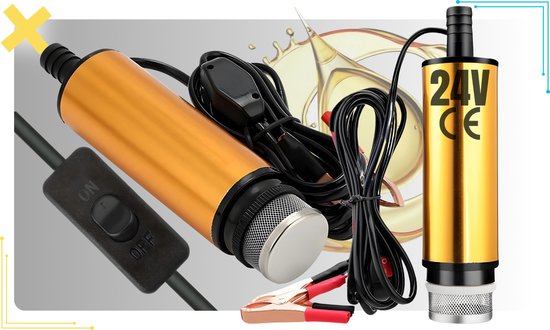 Elektrische Pomp 24V - Vloeistof Overdracht - Roestvrij Staal - 40 L/min - Zwart/Oranje van Merkloos — afbeelding 2