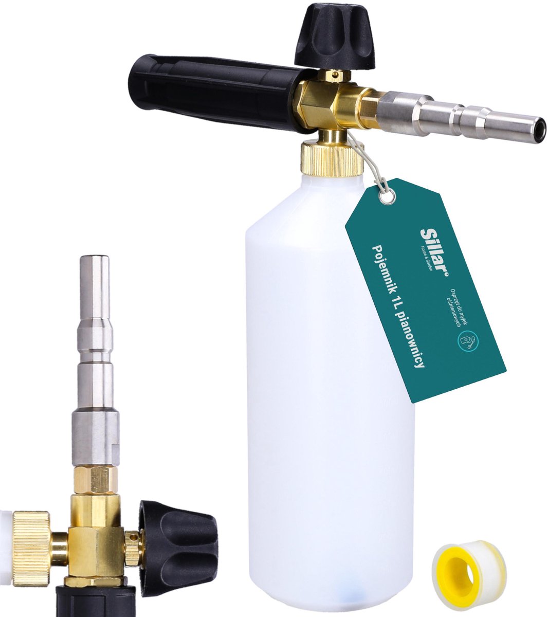 Sillar Schuimlans 1L met 1/4" Adapter – voor Nilfisk Alto, KEW en Kränzle – Verstelbare Sproeihoek – 180 Bar