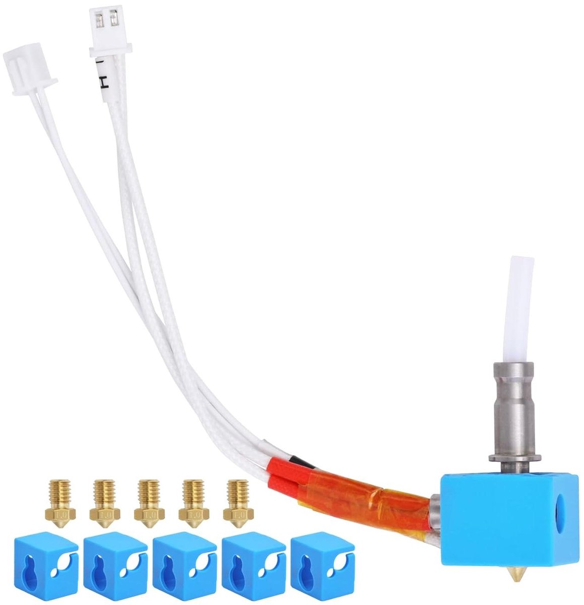 Anycubic Kobra Hotend Kit voor 3D-printers, 4 siliconen sokken en sproeiers voor 3D-printers met cobrafilament