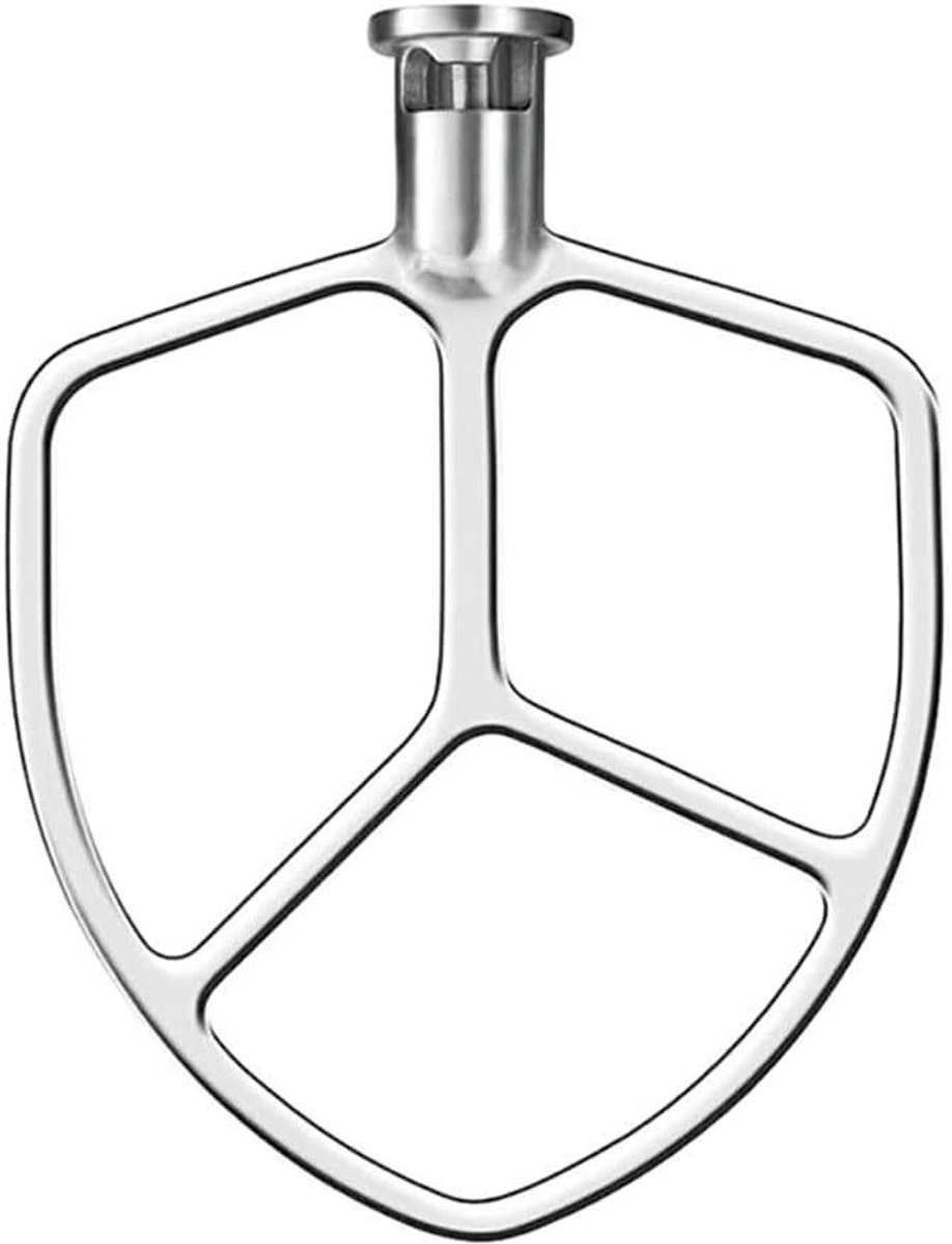 Roestvrijstalen platte klopper voor KitchenAid staande mixer heavy duty en vaatwasmachinebestendig