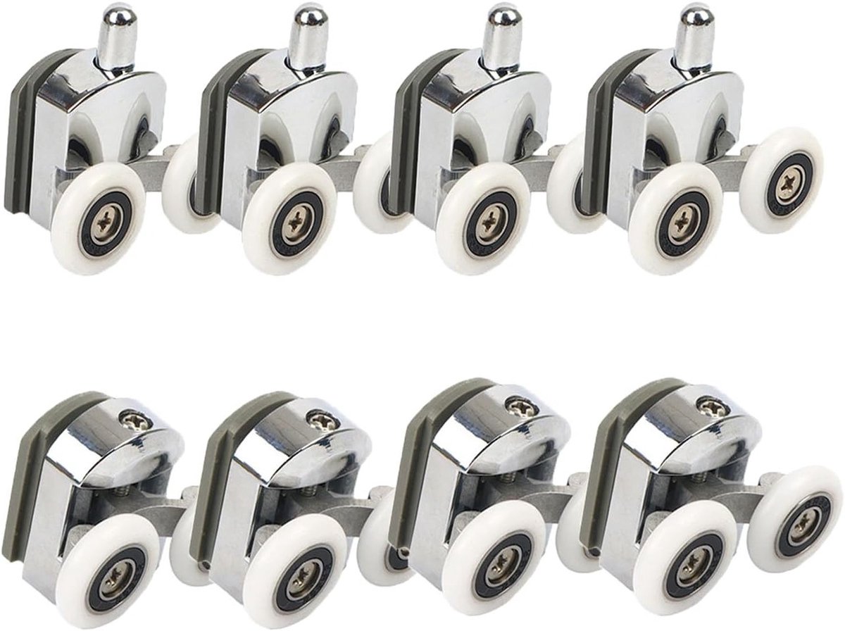Douchedeur Wielen 23mm - Set van 8 Vervangende Rollen voor Douchedeuren, Glijders en Accessoires voor Badkamer