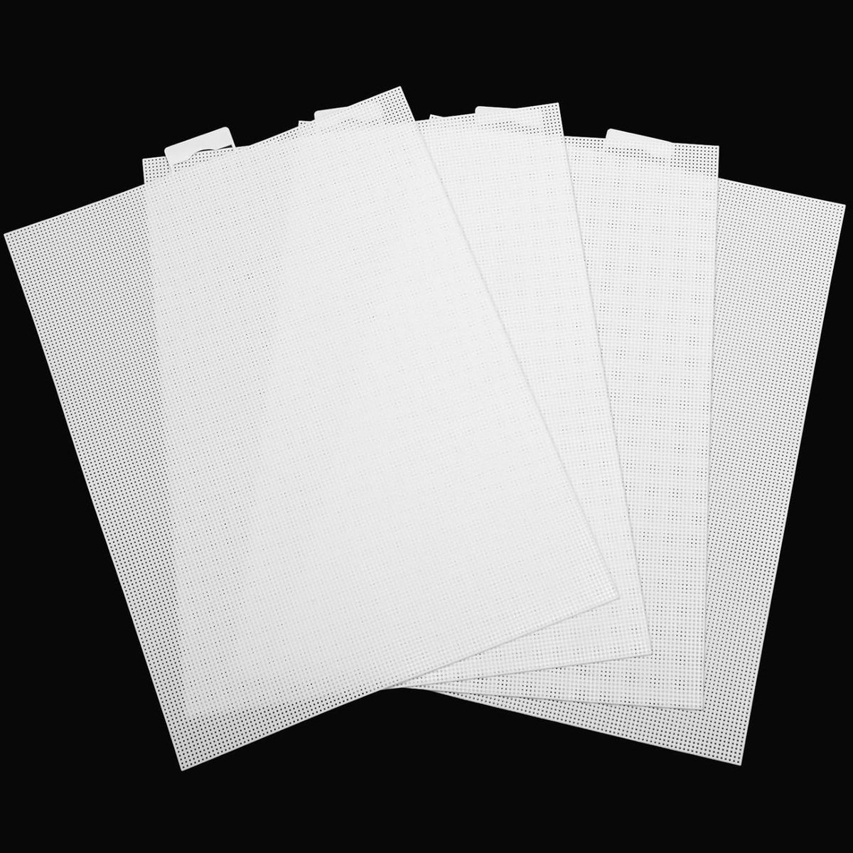 Plastic Gaasdoek Vellen - Borduurplastic Canvas - Haken en Borduren - Duurzaam Flexibel Plastic - 28 x 21 cm - Wit