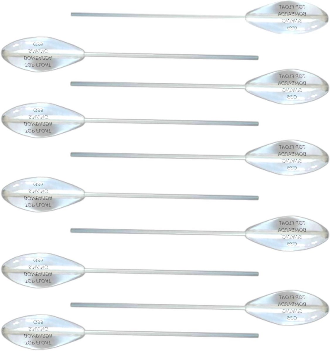 Sbirolino Zinkend - Dobber Set - Sleepvissen Forel - Hoge Worpafstanden - 10 x 35 g - Transparant