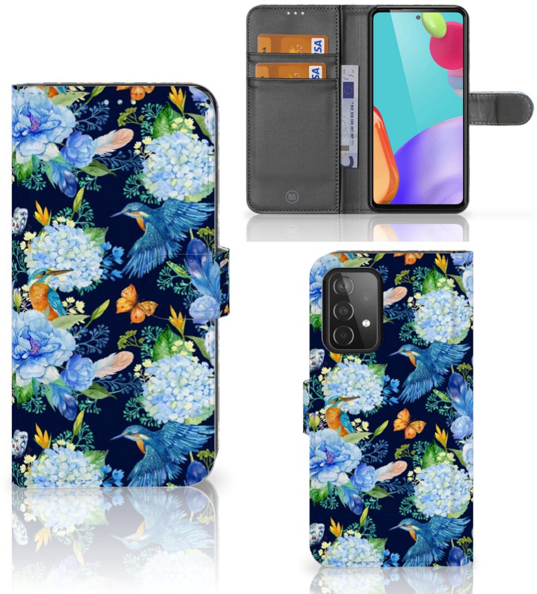 Telefoonhoesje met Pasjes voor Samsung Galaxy A52 IJsvogel