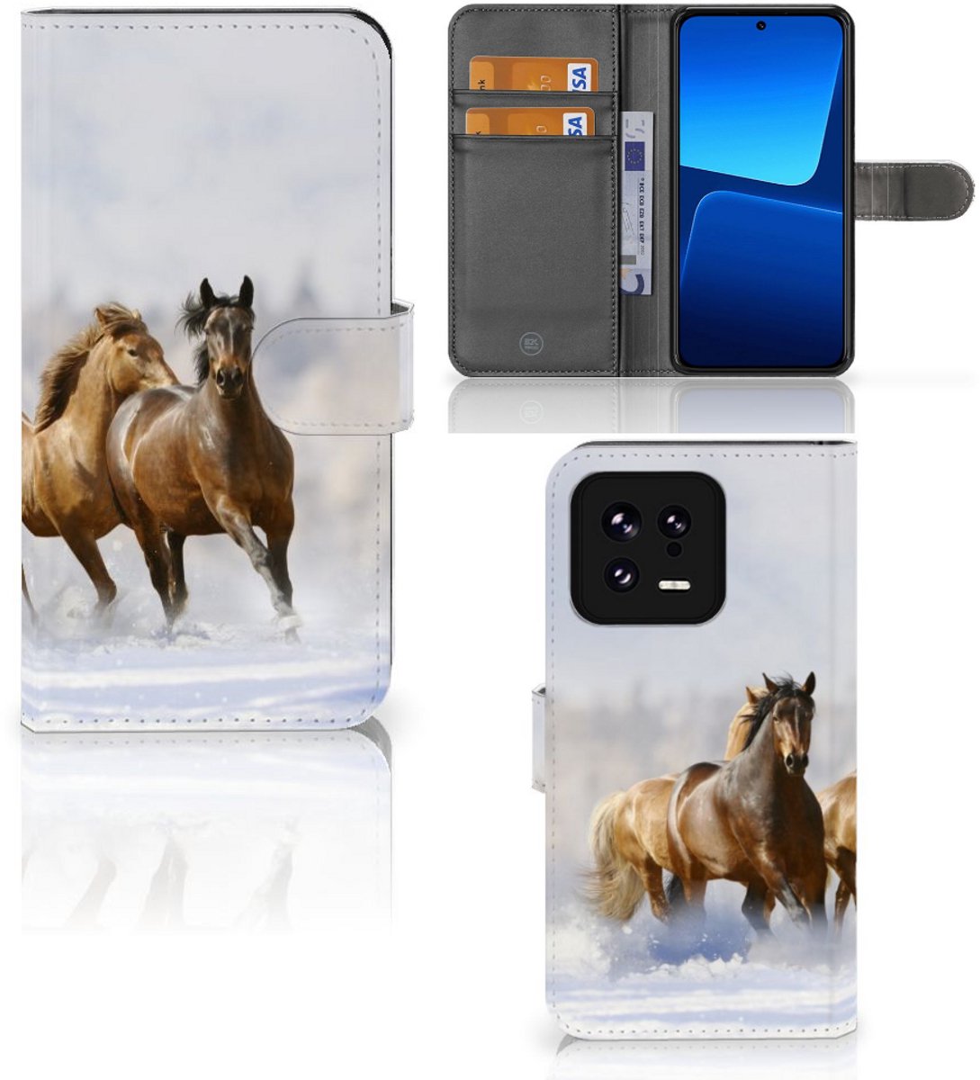 Xiaomi 13 Telefoonhoesje met Pasjes Paarden