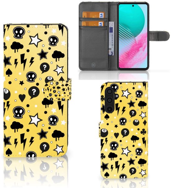 Téléphone Portable Couverture Standing pour Samsung Galaxy M54 Coque Punk Jaune
