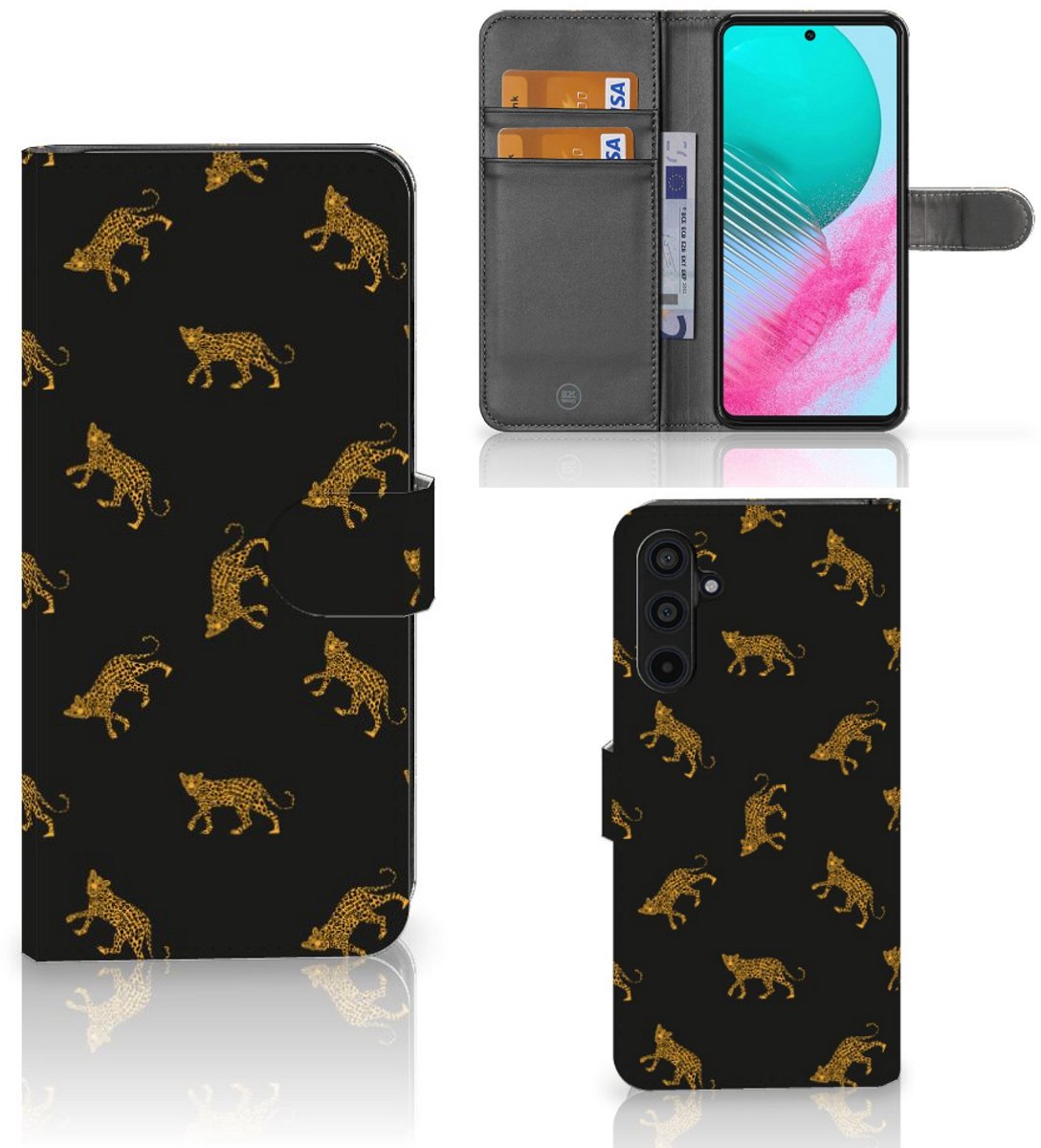 Telefoonhoesje met Pasjes voor Samsung Galaxy M54 Leopards