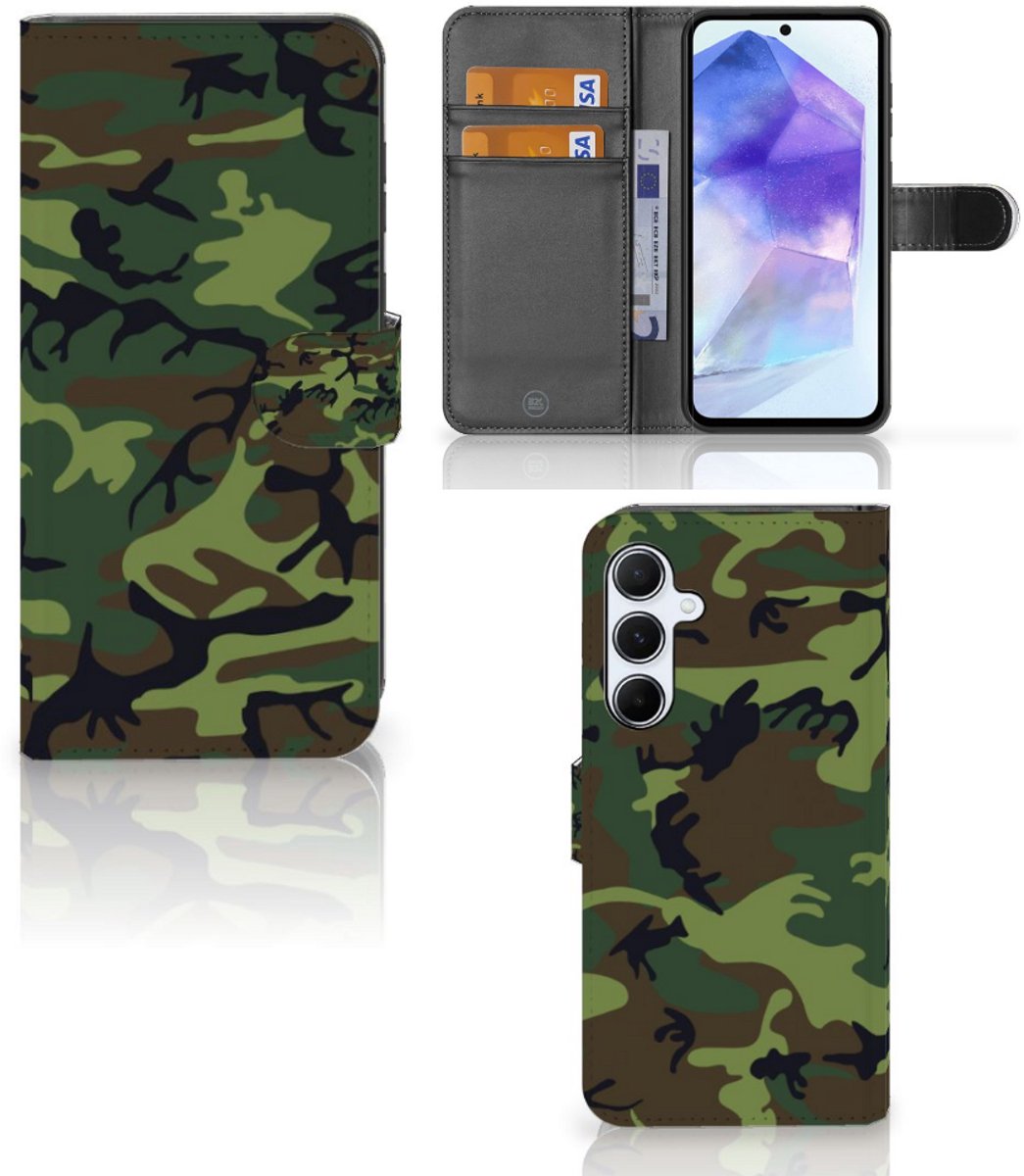 Samsung Galaxy A55 Telefoon Hoesje Army Dark