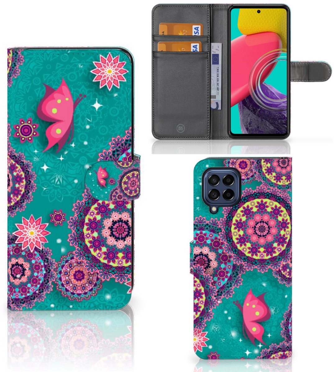 Samsung Galaxy M53 Hoesje Cirkels en Vlinders