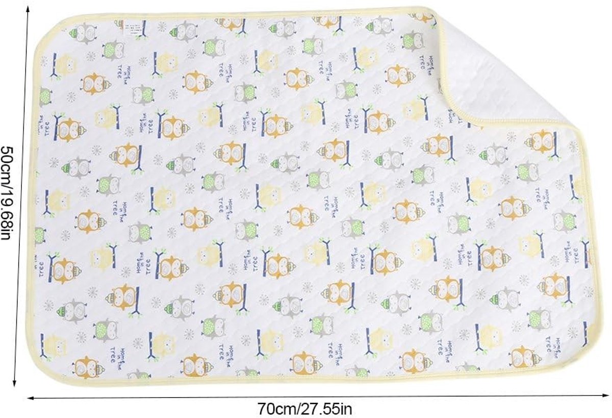 Zerodis Baby Verzorgmat - Gele Katoenen Verschoonmat voor Thuis en Op Reis