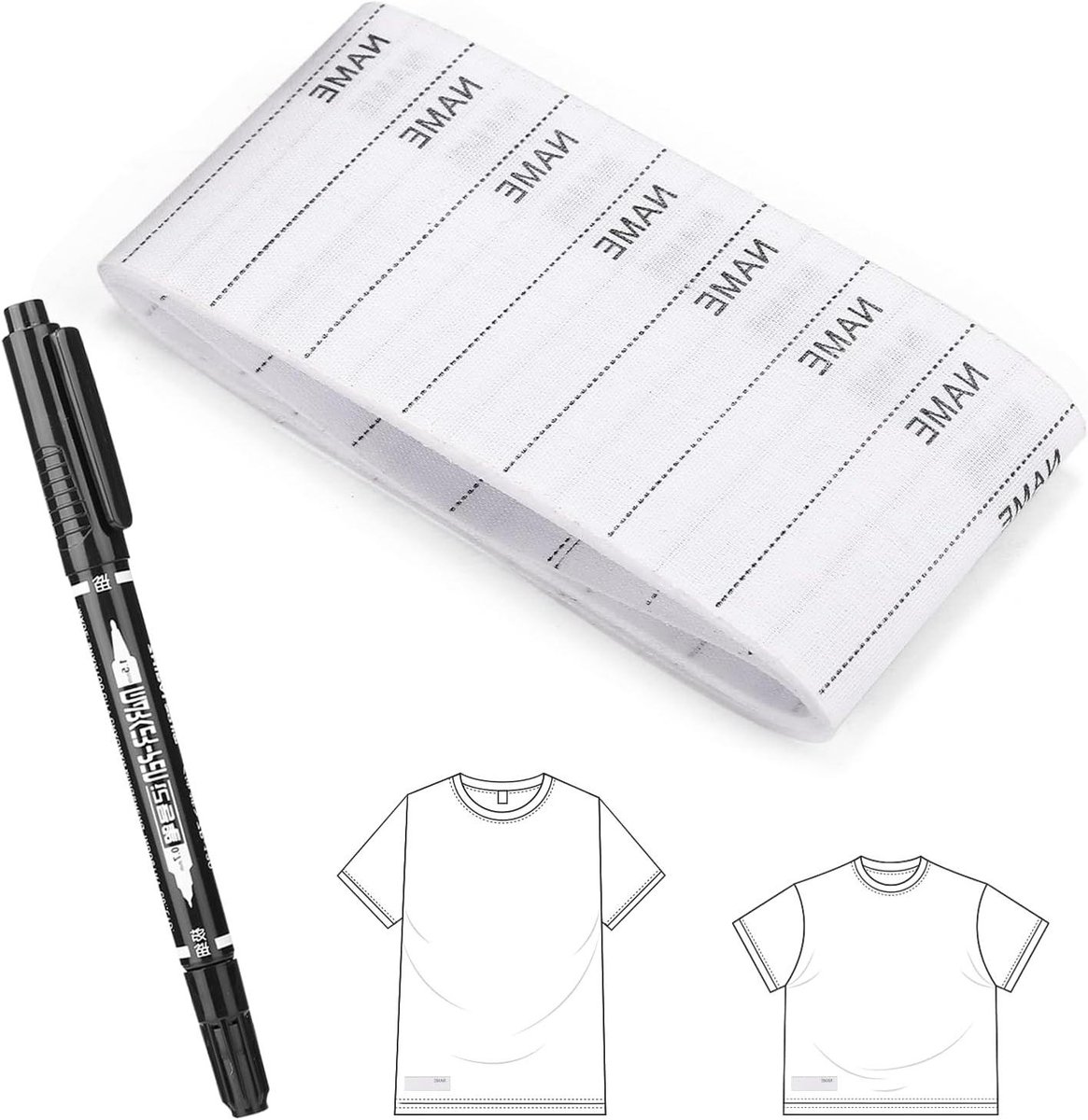 Strijk labels - Kleding markers - Kleding personaliseren - Wasbaar en waterdicht - 100 stuks - Wit