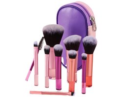 10-delige set – make up kwasten - make up kwasten set - Reis-make-upkwasten – Minikwasten – Draagbare zak-make-upkwastenset – Volledig functionele kwasten – Creëer moeiteloos een verfijnde look