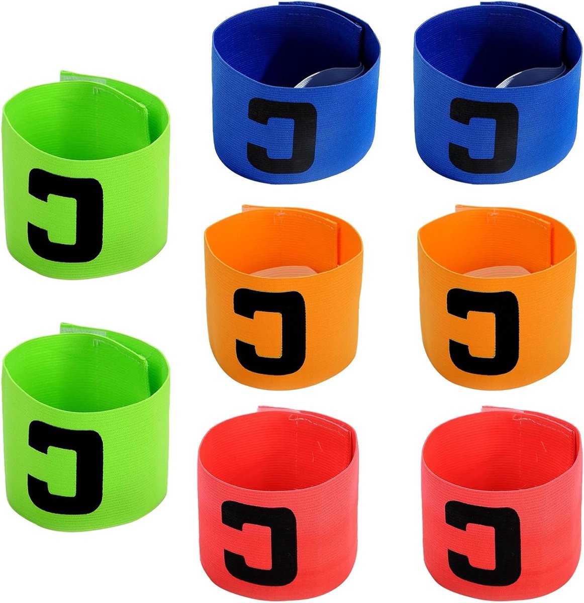 Verstelbare Elastische Taillebanden voor Voetbal en Rugby, Multicolore Nylon Captain Bracelets 33x7cm
